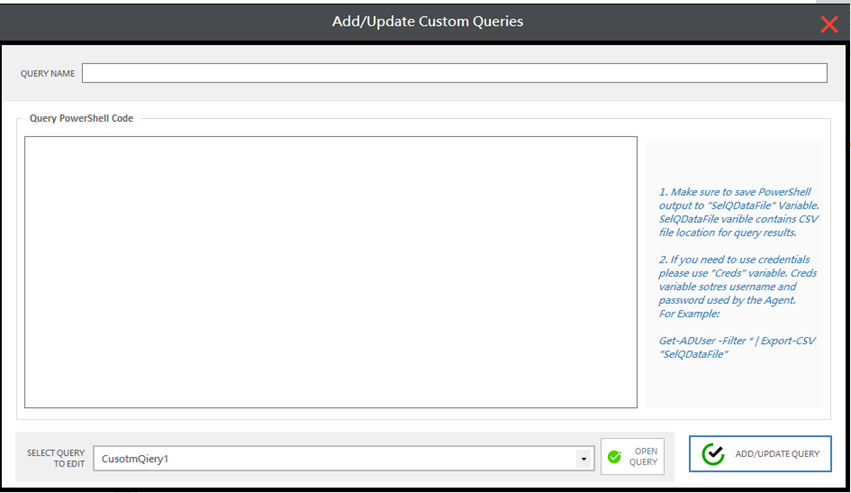 Adding/Updating Queries in SmartProfiler